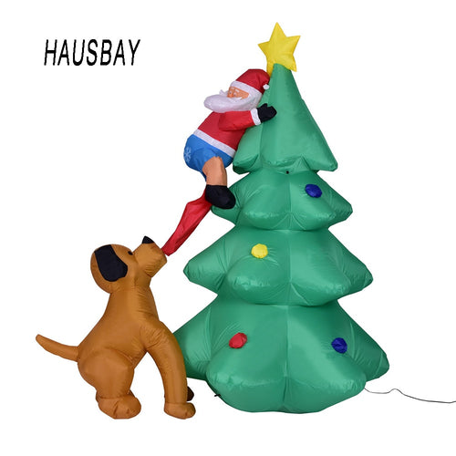 1.8M Giant Inflatable Christmas Tree Decorations Santa Claus  Outdoors Ornaments Xmas New Year Gift Party Home Garden Toys Yard Xmas Decoration EU Plug US Plug X012