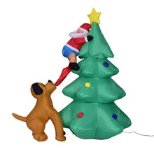 Load image into Gallery viewer, Santa Xmas Tree Soldier Claus Climbing On Christmas Tree Led Giant Inflatable Christmas Garden Holiday Decora With Blower