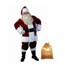 Load image into Gallery viewer, VEVEFHAUNG christmas santa claus costume for men women adult Fancy Cosplay Costumes Party red Suit Coat Pants Beard Belt Hat Set