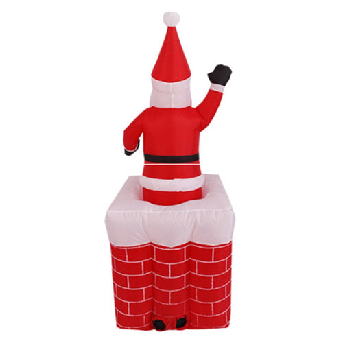 1.6m Santa Claus Mascot LED Lighted Inflatable Toys with chimney Christmas Halloween Party Props Yard Garden Deco Blow Up