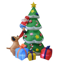 Load image into Gallery viewer, 210cm Giant Inflatable Christmas Tree with Gift Boxes Puppy Bites Santa Claus Climbing Tree Toys Christmas Halloween Party Props