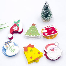 Load image into Gallery viewer, Unique 3Pcs/Set Christmas Santa Claus Decorations Wooden Painted Cartoon Head Christmas Clips Creative Notes Small Wooden Clips