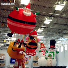 Load image into Gallery viewer, Customized Hanging Inflatable Christmas Santa Claus with Penguins for Ceiling Decoration
