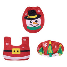 Load image into Gallery viewer, New Toilet Three Pieces Sets Christmas Creative Santa Claus Toilet Cover Decoration Non-woven Snowman Style Toilet Cover