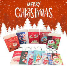 Load image into Gallery viewer, 20 Colours Marry Christmas Hand Paper Bag Multifuntion Christmas Santa Claus Snowman Gifts Elk Paper Bag With Handle 100pcs/lot