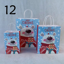 Load image into Gallery viewer, 20 Colours Marry Christmas Hand Paper Bag Multifuntion Christmas Santa Claus Snowman Gifts Elk Paper Bag With Handle 100pcs/lot