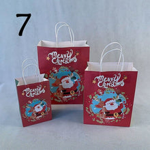 Load image into Gallery viewer, 20 Colours Marry Christmas Hand Paper Bag Multifuntion Christmas Santa Claus Snowman Gifts Elk Paper Bag With Handle 100pcs/lot