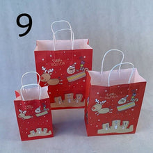 Load image into Gallery viewer, 20 Colours Marry Christmas Hand Paper Bag Multifuntion Christmas Santa Claus Snowman Gifts Elk Paper Bag With Handle 100pcs/lot