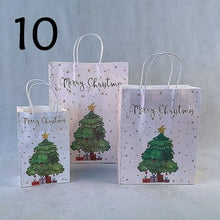 Load image into Gallery viewer, 20 Colours Marry Christmas Hand Paper Bag Multifuntion Christmas Santa Claus Snowman Gifts Elk Paper Bag With Handle 100pcs/lot