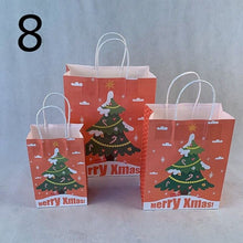 Load image into Gallery viewer, 20 Colours Marry Christmas Hand Paper Bag Multifuntion Christmas Santa Claus Snowman Gifts Elk Paper Bag With Handle 100pcs/lot