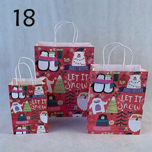 Load image into Gallery viewer, 20 Colours Marry Christmas Hand Paper Bag Multifuntion Christmas Santa Claus Snowman Gifts Elk Paper Bag With Handle 100pcs/lot