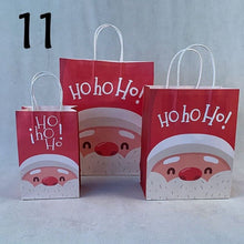 Load image into Gallery viewer, 20 Colours Marry Christmas Hand Paper Bag Multifuntion Christmas Santa Claus Snowman Gifts Elk Paper Bag With Handle 100pcs/lot