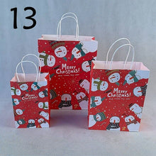 Load image into Gallery viewer, 20 Colours Marry Christmas Hand Paper Bag Multifuntion Christmas Santa Claus Snowman Gifts Elk Paper Bag With Handle 100pcs/lot