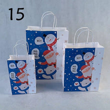 Load image into Gallery viewer, 20 Colours Marry Christmas Hand Paper Bag Multifuntion Christmas Santa Claus Snowman Gifts Elk Paper Bag With Handle 100pcs/lot