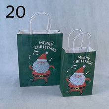Load image into Gallery viewer, 20 Colours Marry Christmas Hand Paper Bag Multifuntion Christmas Santa Claus Snowman Gifts Elk Paper Bag With Handle 100pcs/lot