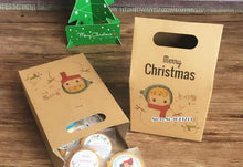 Load image into Gallery viewer, 200pcs Christmas stand Candy kraft Box Santa Claus Craft Paper Xmas Party Cookies Candy Present Gift Bag Wedding Bag Home Decor