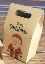 Load image into Gallery viewer, 200pcs Christmas stand Candy kraft Box Santa Claus Craft Paper Xmas Party Cookies Candy Present Gift Bag Wedding Bag Home Decor