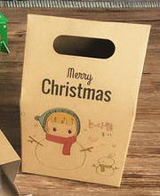 Load image into Gallery viewer, 200pcs Christmas stand Candy kraft Box Santa Claus Craft Paper Xmas Party Cookies Candy Present Gift Bag Wedding Bag Home Decor