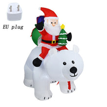 Load image into Gallery viewer, Giant Inflatable Santa Claus Riding Polar Bear 2M Christmas Inflatable Shaking Head Doll Indoor Outdoor Garden Xmas Decoration