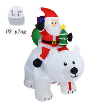 Load image into Gallery viewer, Giant Inflatable Santa Claus Riding Polar Bear 2M Christmas Inflatable Shaking Head Doll Indoor Outdoor Garden Xmas Decoration