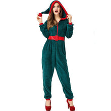 Load image into Gallery viewer, Fleece Kigurumi Christmas Santa Claus Mom kids Cosplay Costume Unisex Onesies Pajamas Jumpsuit for Halloween Christmas Party