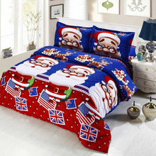 Load image into Gallery viewer, 4pcs Christmas Santa Claus Bedding Sets Christmas Decorations For Home 3D Printed Cotton Bedding Set Duvet Cover Bed Bedclothes