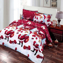 Load image into Gallery viewer, 4pcs Christmas Santa Claus Bedding Sets Christmas Decorations For Home 3D Printed Cotton Bedding Set Duvet Cover Bed Bedclothes