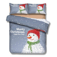 Load image into Gallery viewer, 4Pcs 3D Christmas Santa Claus Bedding Set 1.6x2.1m/2.0x2.3m/1.8x2.2m/2.2x2.4m Quilt Cover Comforter Bedding Sets