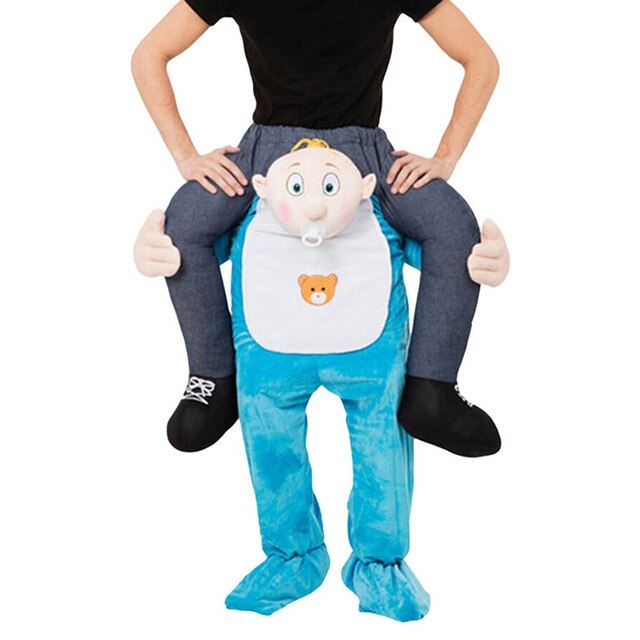 H&ZY Funny Ride on Me Mascot Cosplay Costumes Carry Back Funny Pants Dress Up Christmas Santa Claus Snowman Halloween Party Toys