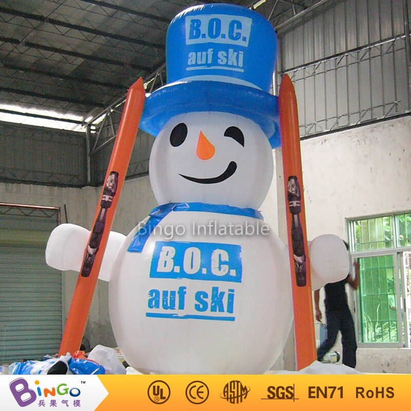 inflatable christmas santa claus cartoon 4m inflatable blue cap snowman for Christmas decoration festival toy