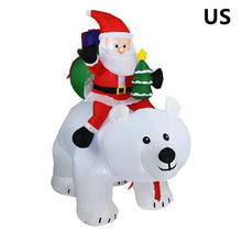 Load image into Gallery viewer, EU/US 2M Giant Inflatable Christmas Santa Claus Riding Polar Bear Light Xmas Shaking Head Doll Yard Indoor Decorations For Home