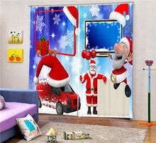 Load image into Gallery viewer, Christmas Santa Claus 3D Blackout Curtains Healthy non-pollution Digital Print Customiz Design Tablecloth Shower Curtain Bedding