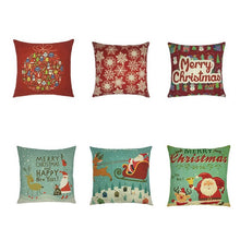 Load image into Gallery viewer, 30Pcs Merry Christmas Santa Claus Polyester Linen Throw Pillow Cushion Cover Car Home Sofa Decorative Pillowcase Xmas Decor