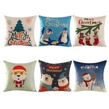 Load image into Gallery viewer, 30Pcs Merry Christmas Santa Claus Polyester Linen Throw Pillow Cushion Cover Car Home Sofa Decorative Pillowcase Xmas Decor