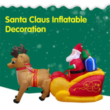 Load image into Gallery viewer, inflatable Christmas santa claus with gifts double deer ride sleigh outdoor lawn yard decor