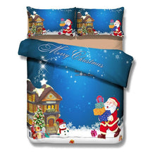 Load image into Gallery viewer, 3D Christmas Santa Claus 4pcs/set Printed Festival Bedding Set Home Thicken Sheet Pillowcase Duvet Cover Sets Bed Decora