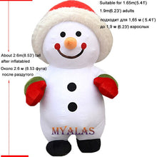 Load image into Gallery viewer, Snowman Monster Christmas Santa Claus Inflatable Mascot Costume Adult Fancy Dress Suit Christmas Carnival Costumes Advertising