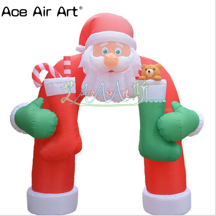 Inflatable Christmas santa claus arch with Christmas stocking,inflatable arch for sale