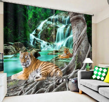 Load image into Gallery viewer, Tigers Animals Luxury 3D Blackout Curtains For Living room Bedding room Drapes Cotinas para sala for Chirstmas decorative