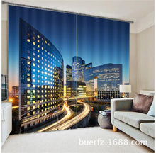 Load image into Gallery viewer, City lights Luxury 3D Blackout Curtains For Living room Bedding room Drapes Cotinas para sala for Chirstmas decorative