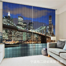 Load image into Gallery viewer, City lights Luxury 3D Blackout Curtains For Living room Bedding room Drapes Cotinas para sala for Chirstmas decorative