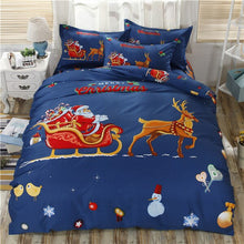 Load image into Gallery viewer, 2017 christmas gift present bedding sets Santa Claus bed linen bedspreads 100%cotton fabric duvet cover set king queen twin size