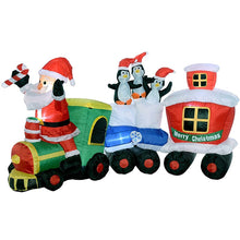 Load image into Gallery viewer, Infant Christmas Santa Claus Train with Penguin LED Lighted Giant Inflatable Christmas Ornament New Year Outdoor Home Decoration
