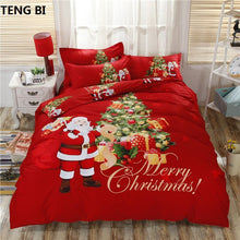 Load image into Gallery viewer, New Christmas Santa Claus Bedding Set Home Textiles Bed Bags 100% Cotton Bedding Down duvets Bed Pillowcase 4pcs King Queen Full