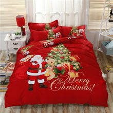 Load image into Gallery viewer, New Christmas Santa Claus Bedding Set Home Textiles Bed Bags 100% Cotton Bedding Down duvets Bed Pillowcase 4pcs King Queen Full