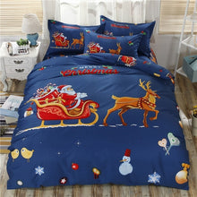 Load image into Gallery viewer, New Christmas Santa Claus Bedding Set Home Textiles Bed Bags 100% Cotton Bedding Down duvets Bed Pillowcase 4pcs King Queen Full